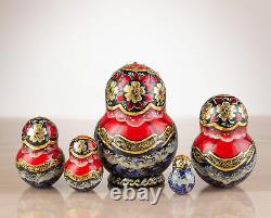 Nesting dolls Russian doll Matryoshka with Moscow views Russia stacking dolls
