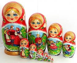 Nesting dolls Summer 10pcs/10 handmade collectible russian matryoshk m323