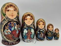 Nesting dolls matryoshka 7tall, 5 in 1 Fairytale Exclusive Made in Ukraine