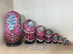 New Hand Painted 9 Russian Nesting Doll Matryoshka 10 Piece Set Made In Russia