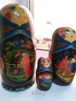 New NWT Russian Nesting Wooden Doll MATRESHKA 7 Dolls Vintage 6 Gently Used