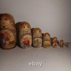 New Price! RARE Sergiev Posad Matryoshka 7 Nesting Dolls 1993 Each Beautiful