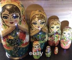 New Price! RARE Sergiev Posad Matryoshka 7 Nesting Dolls 1993 Each Beautiful