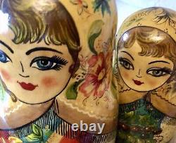 New Price! RARE Sergiev Posad Matryoshka 7 Nesting Dolls 1993 Each Beautiful