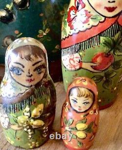 New Price! RARE Sergiev Posad Matryoshka 7 Nesting Dolls 1993 Each Beautiful