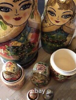 New Price! RARE Sergiev Posad Matryoshka 7 Nesting Dolls 1993 Each Beautiful