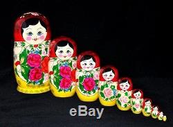 New Traditional Russian Nesting Dolls Babushka- Semenov Doll 10 pieces 10