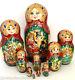 Nutcracker Unique Russian Hand Carved Hand Painted Nesting Doll 10 Piece Set