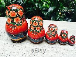 ONE OF A KIND! Russian Nesting Doll Young Girl & KittensSigned By Famous Artist