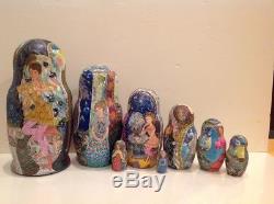 OOAK RUSSIAN 8 pcs NESTING DOLL THIS IS NOT A GOOD WINE E&S GORYACHAYA 1996