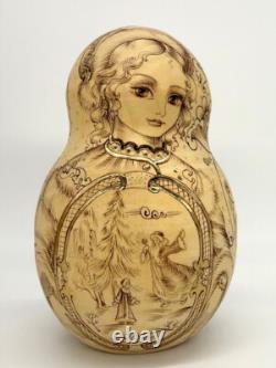 OOAK Russian Nesting Doll Matryoshka Morozko Father Frost Snow Maiden Solovyova