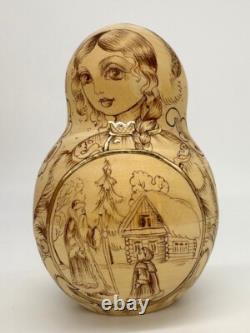 OOAK Russian Nesting Doll Matryoshka Morozko Father Frost Snow Maiden Solovyova