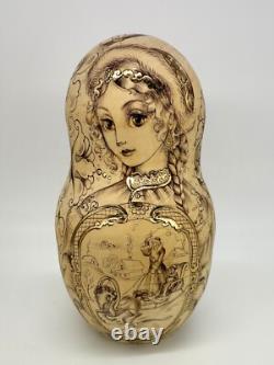 OOAK Russian Nesting Doll Matryoshka Morozko Father Frost Snow Maiden Solovyova