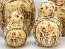 OOAK Russian Nesting Doll Matryoshka Morozko Father Frost Snow Maiden Solovyova