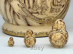 OOAK Russian Nesting Doll Matryoshka Morozko Father Frost Snow Maiden Solovyova