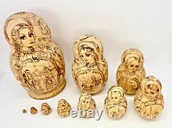 OOAK Russian Nesting Doll Matryoshka Morozko Father Frost Snow Maiden Solovyova