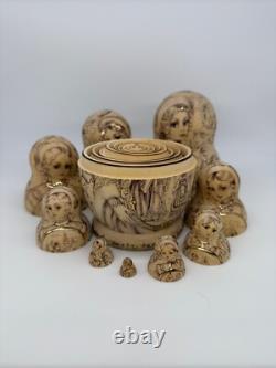 OOAK Russian Nesting Doll Matryoshka Morozko Father Frost Snow Maiden Solovyova