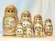 Old Matryoshka Russian Nesting Dolls, Pyrography, Ceprueb Nocag, Sergiev Posad