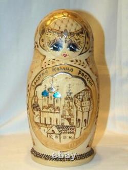 Old Matryoshka RUSSIAN NESTING DOLLS, Pyrography, Ceprueb Nocag, Sergiev Posad