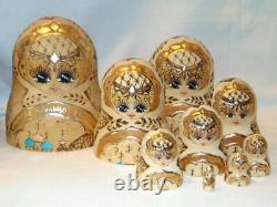 Old Matryoshka RUSSIAN NESTING DOLLS, Pyrography, Ceprueb Nocag, Sergiev Posad