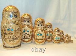 Old Matryoshka RUSSIAN NESTING DOLLS, Pyrography, Ceprueb Nocag, Sergiev Posad