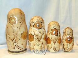 Old Matryoshka RUSSIAN NESTING DOLLS, Pyrography, Ceprueb Nocag, Sergiev Posad