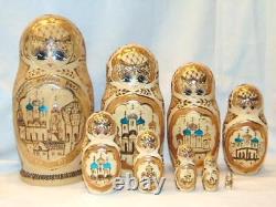 Old Matryoshka RUSSIAN NESTING DOLLS, Pyrography, Ceprueb Nocag, Sergiev Posad