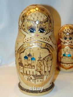 Old Matryoshka RUSSIAN NESTING DOLLS, Pyrography, Ceprueb Nocag, Sergiev Posad