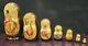 Old Set Of 7 Wood Russian Nesting Dolls 7 3/4 Cossack Solider Music Players