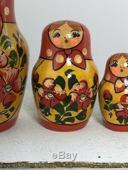 Omsk, Siberia Russia Vintage Russian Nesting Dolls Rare Wooden Matryoshka Dolls