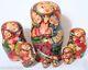 One Of A Kind Hand Painted 7pcs Russian Nesting Doll Children By Guseva