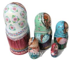 One of a Kind Russian Nesting Doll Little Girls with Pets by Larisa Chulkova
