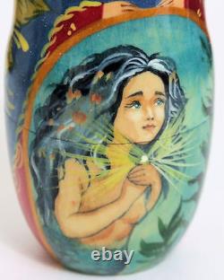 One of a kind 10pcs Russian Nesting Doll Little Mermaid by Frolova 10.5 inches