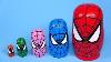 Opening Nesting Dolls Spiderman Toys Surprise Eggs Learn Sizes Small To Biggest U0026 Learn Colors 60