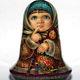 Original Art Roly Poly Author Doll Russian Winter Matryoshka Girl No Nesting
