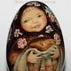 Original Painting Art Roly Poly Egg Author Doll Girl Russian Welcome No Nesting