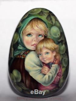 Original painting art roly poly EGG author doll Russian FAIRY TALE no nesting
