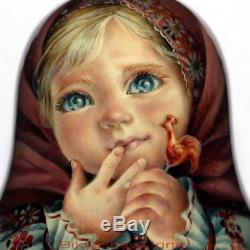 Original painting art roly poly author doll Russian matryoshka baby no nesting