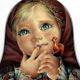Original Painting Art Roly Poly Author Doll Russian Matryoshka Baby No Nesting