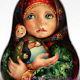 Original Painting Art Roly Poly Author Doll Russian Matryoshka Girl No Nesting