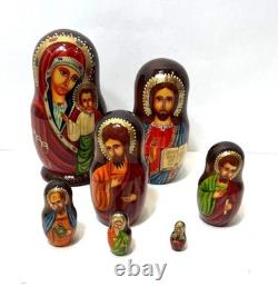 Our Lady of Kazan Russian Matryoshka Orthodox Religious Icons 7 Nesting Dolls