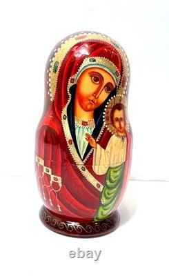 Our Lady of Kazan Russian Matryoshka Orthodox Religious Icons 7 Nesting Dolls