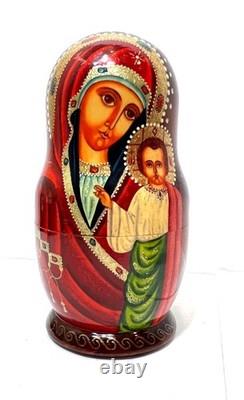 Our Lady of Kazan Russian Matryoshka Orthodox Religious Icons 7 Nesting Dolls