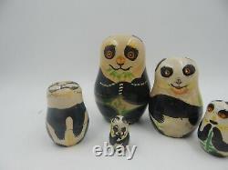 Panda Russian Nesting Dolls Matroyshka Vintage