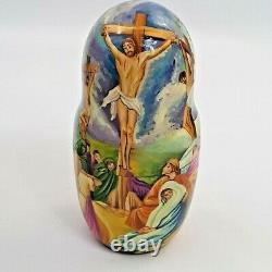 Passion Resurrection Jesus 5 PC Religious Christian 7 Nesting Doll Kiev Kyiv