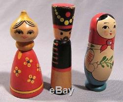 Perfume Bottle Vintage Soviet Russian Old Wood Doll Matryoshka Nesting Kit