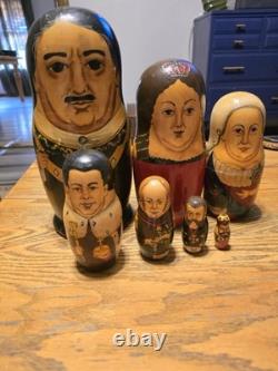 Peter The Great vintage russian nesting dolls 7 Pc Set Moscowrare Hand Painted