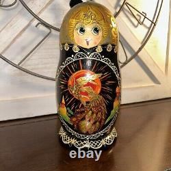 Phoenix Firebird Russian Matryoshka 10 Pce Fairytale Nesting Doll SignedNesting