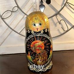 Phoenix Firebird Russian Matryoshka 10 Pce Fairytale Nesting Doll SignedNesting