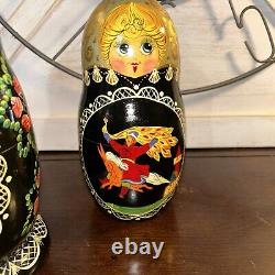 Phoenix Firebird Russian Matryoshka 10 Pce Fairytale Nesting Doll SignedNesting